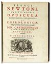 NEWTON, ISAAC, Sir.  Opuscula mathematica, philosophica et philologica.  3 vols.  1744